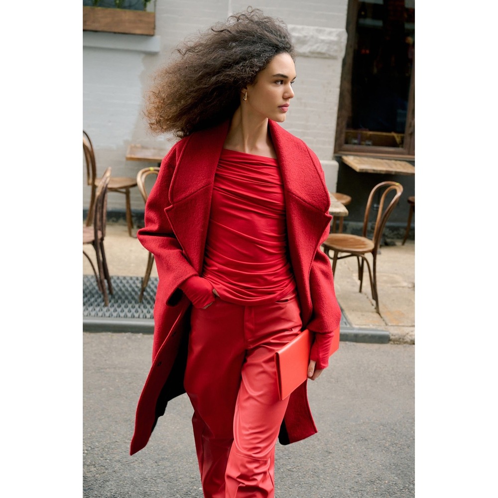 NEW Marcella NYC Cooper Top Red Womens XS Sustainable Minimalist